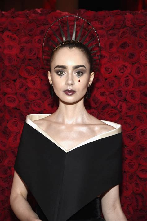 Lily Collins Makeup At The Met Gala 2018 Popsugar Beauty Uk Photo 4