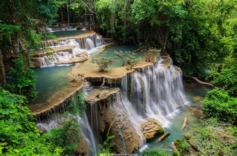 Beautiful Waterfall In Kanchanaburi Thailand Beautiful Waterfalls
