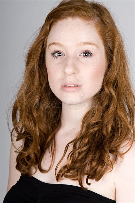 Pretty Red Headed Teenage Girl With Freckles Stock Photo Image Of