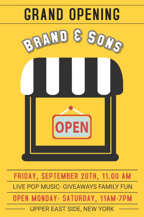 Store Grand Opening Poster Template Postermywall