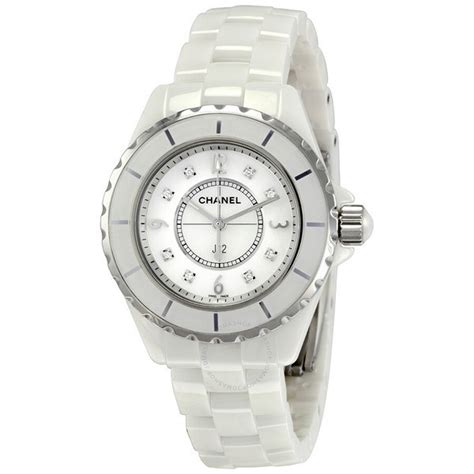 Chanel J12 White Ceramic Diamonds Quartz Ladies Watch H2422 J12