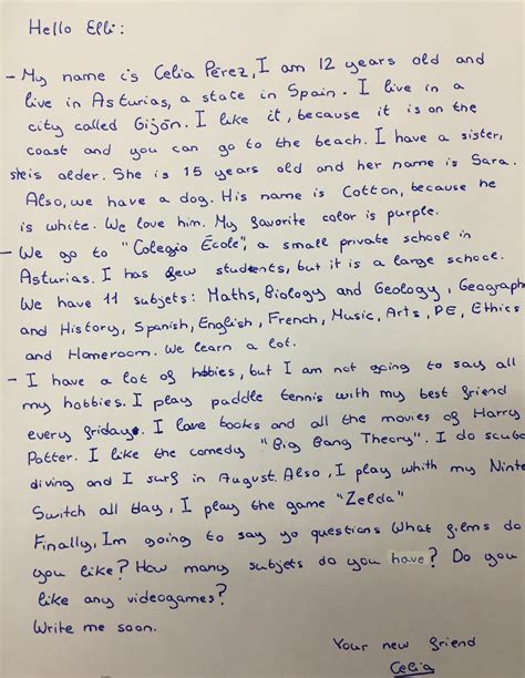 École English Blog 1 Eso Students Wrote Letters To Their American Pen Pals