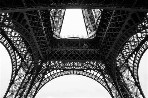 Black And White Eiffel Tower In The City Of Paris France Stock Image