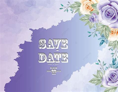 Purple Flower Background Wedding Card Vector Template Download On Pngtree