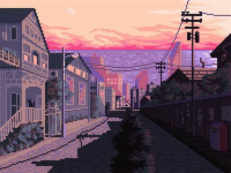 1366x768 Late Afternoon Pixel Art Laptop Hd Hd 4k Wallpapersimages