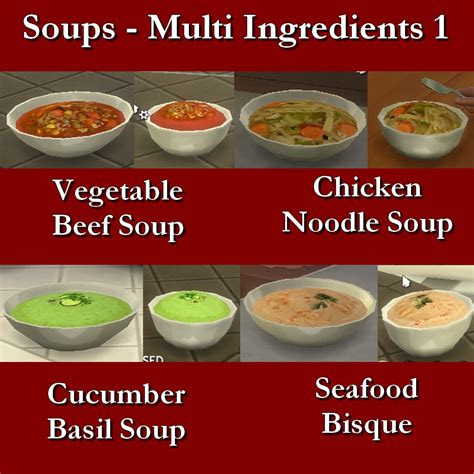 Mod The Sims Custom Food Soups Multi Ingredient 1