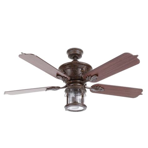 I am having my home remodeled and selected ceiling fans that matched the décor without looking at the bulb specifics. Hampton Bay Milton 52 in. Indoor/Outdoor Oxide Bronze ...