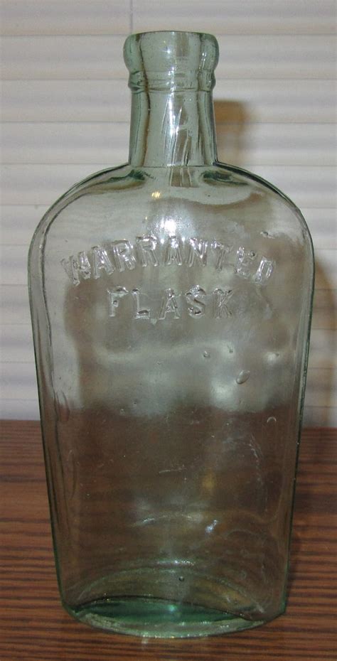 Antique Warranted Flask Glass Bottle Whiskey By Wynnsantiques