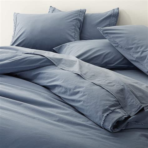 Organic Cotton Blue King Duvet Cover Reviews Crate And Barrel