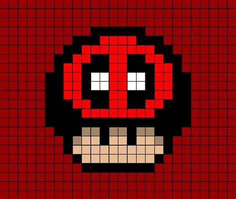 A Pixel Art Template Of A Mushroom From Nintendo Mario Themed As The