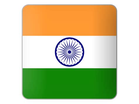 Square Icon Illustration Of Flag Of India