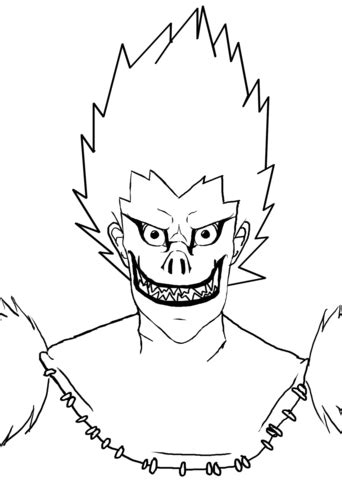 Coloring pages of death note. Ryuk from Death Note Manga coloring page | Free Printable ...