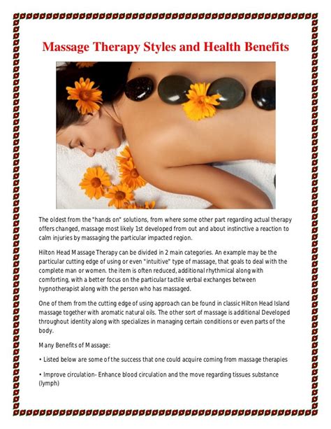 Massage Therapy Styles And Health Benefits