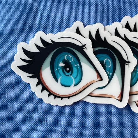 Cute Anime Eye Sticker Waterproof Vinyl Aesthetic Sticker Etsy