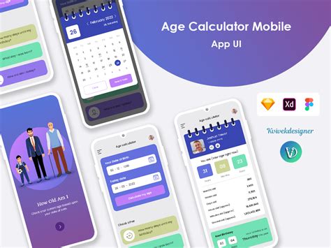 Age Calculator Mobile App Ui Kit Uplabs