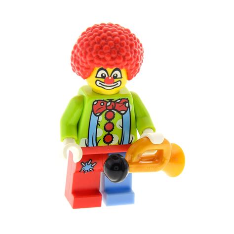 1x Lego Figur Minifiguren Serie 1 Zirkus Clown Horn 87996pb01 Col004