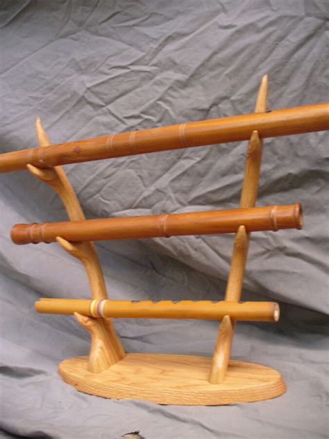 Solid Red Oak “antler” Flute Stand Flute Rack Holds 3 Flutes Native Wood Works