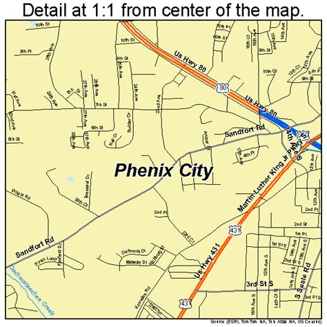Phenix City Alabama Street Map 0159472