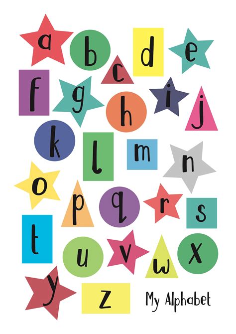 Alphabet Shapes Printable Educational Printable Shape Etsy