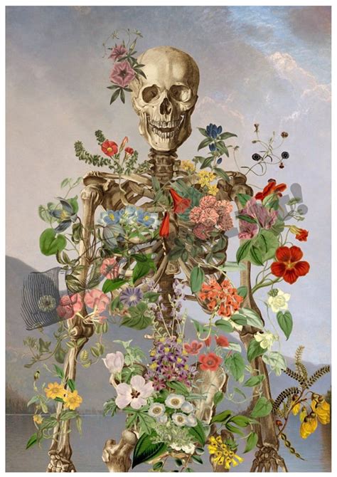 Esqueleto De La Flor Arte Del Esqueleto Humano Ilustración Etsy Arte