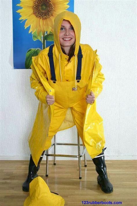 Yellow Rainsuit Regenkleidung Regenbekleidung Regen Mode