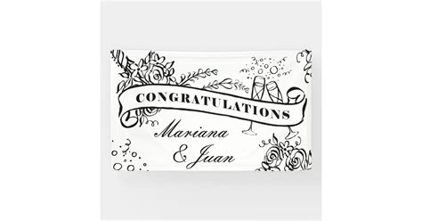 Custom Color Black And White Congratulations Banner Zazzle