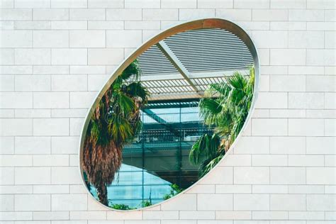 Minimalist Architectural Round Window On Concrete Wall Editorial Stock