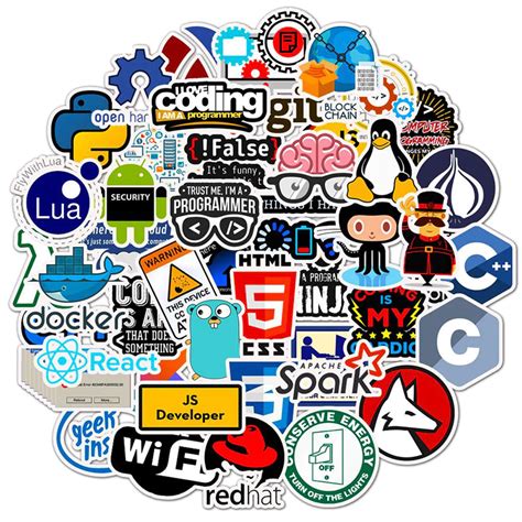 Stickers Calcomanias Programador Pack 50 Unidades Geek
