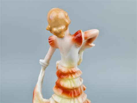 Art Deco Dancing Girl Figurine Dresden Ware 1920s Dancer Etsy