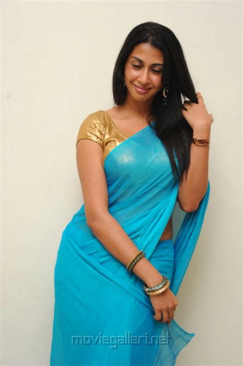Gayatri Iyer Hot In Blue Saree Photo Shoot Stills Moviegalleri Net