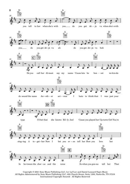 Deja Vu By Olivia Rodrigo For Voice And Piano W Chords Individual Parts