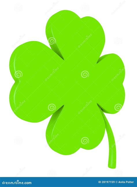 3d Render Of A Four Leaf Clover Stock Illustration Illustration Of