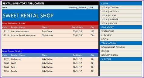 Excel booking calendar template via (kratosgroup.net) car rental reservation calendar for excel excelindo via (excelindo.com). Costume Rental Inventory and Booking Template | Excel ...