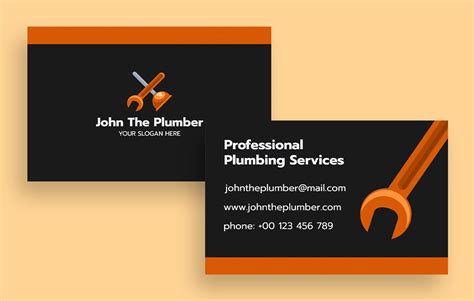 Free Minimalist The Plumber Services Business Card Templates To Design