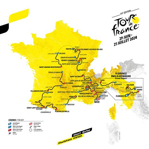 Tour de France carte détaillée et parcours complet des étapes