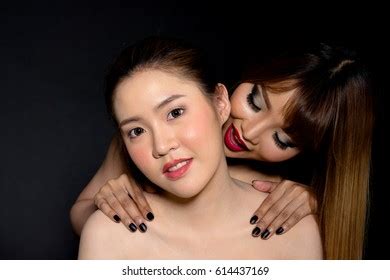 Two Beautiful Asian Girls Being Intimate Stock Photo Shutterstock