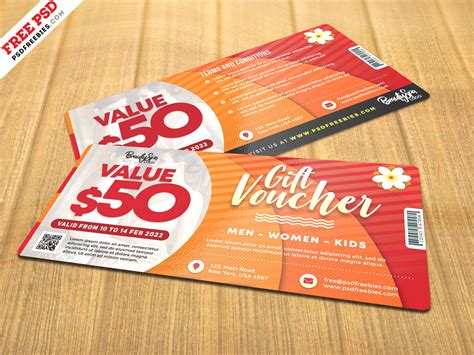 Print Ready Gift Voucher Design PSD by PSD Freebies on Dribbble