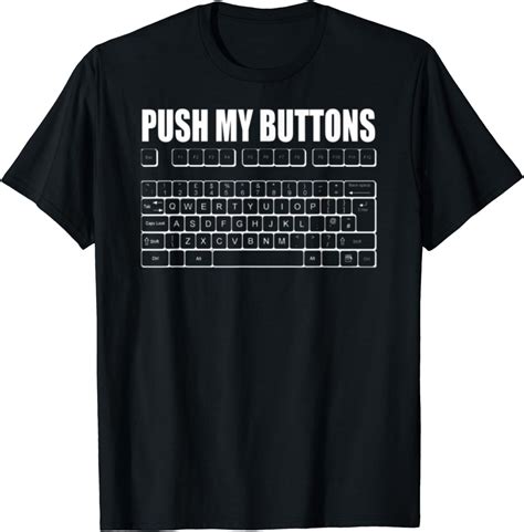 Push My Buttons Qwerty Keyboard Ladies Girl T Shirt Clothing