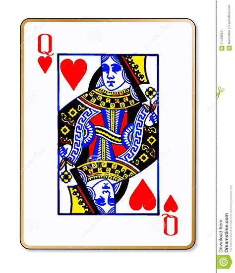 Queen Hearts Isolated Playing Card Stock Vector Illustration Of Cards Game 114496421