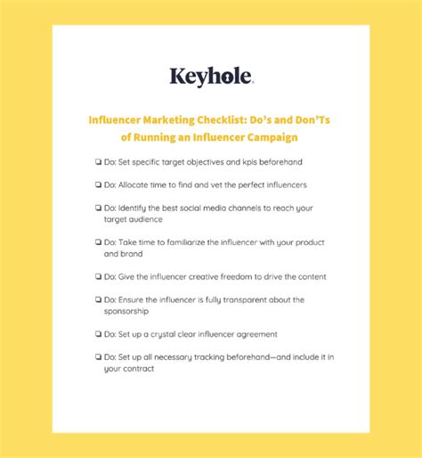 Checklist Dos And Donts While Running An Influencer Campaign Keyhole