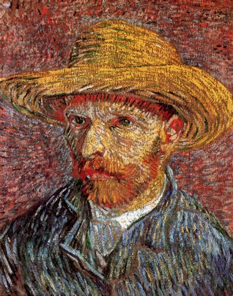 Self Portrait With Straw Hat C 1887 Vincent Van Gogh WikiArt Org