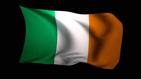 3d Rendering Of The Flag Of Ireland Waving In The Wind Youtube