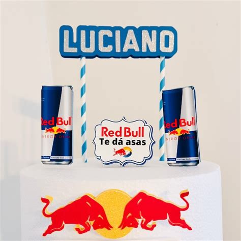 Red Bull Cake Topper Etsy