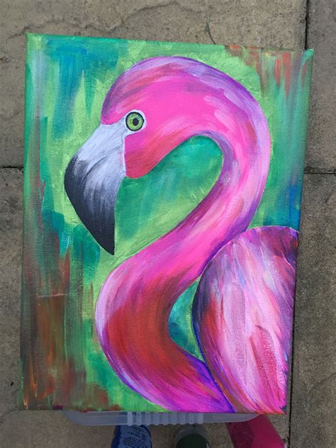 Flamingo Acrylic On Canvas By Me Art Oil Painting Painting