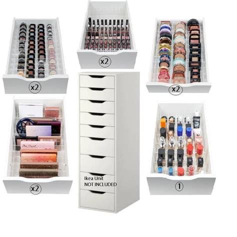 Prodotti simili a makeup organizer ikea su internet. IKEA Alex 9 Schubladenteiler Set Acryl Makeup Organizer in ...