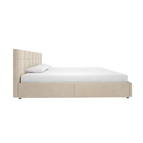 Dhp Rose Velvet Tufted Upholstered Platform Bed With Storage Ivory