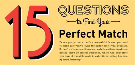 15 Questions To Find Your Perfect Match Exhibitor Magazine