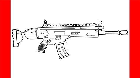 Follow the red lines for each step. How To Draw Scar Assult Rifle From Fortnite - Step By Step ...