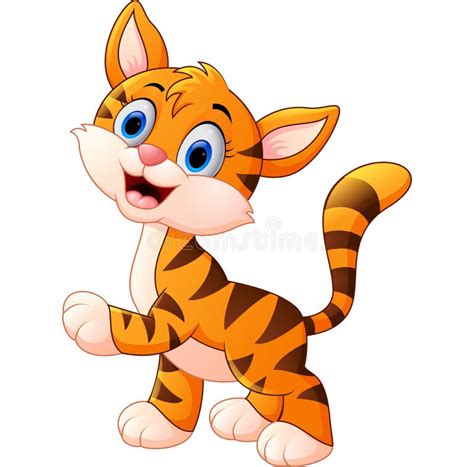 动画片逗人喜爱的老虎 向量例证 插画 包括有 挥动 似猫 小猫 占星术 婴孩 黄道带 作用 63807934