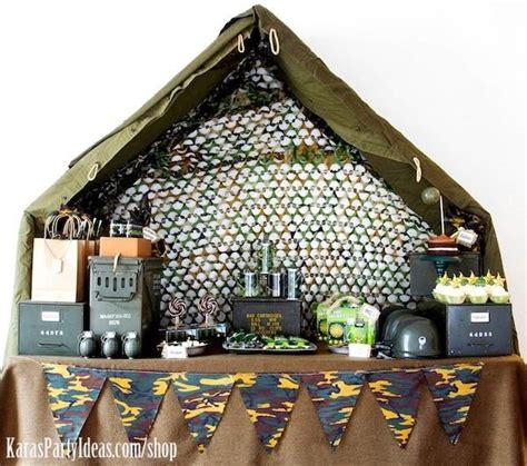 Army Camouflage Themed Birthday Party Planning Ideas Via Karas Party